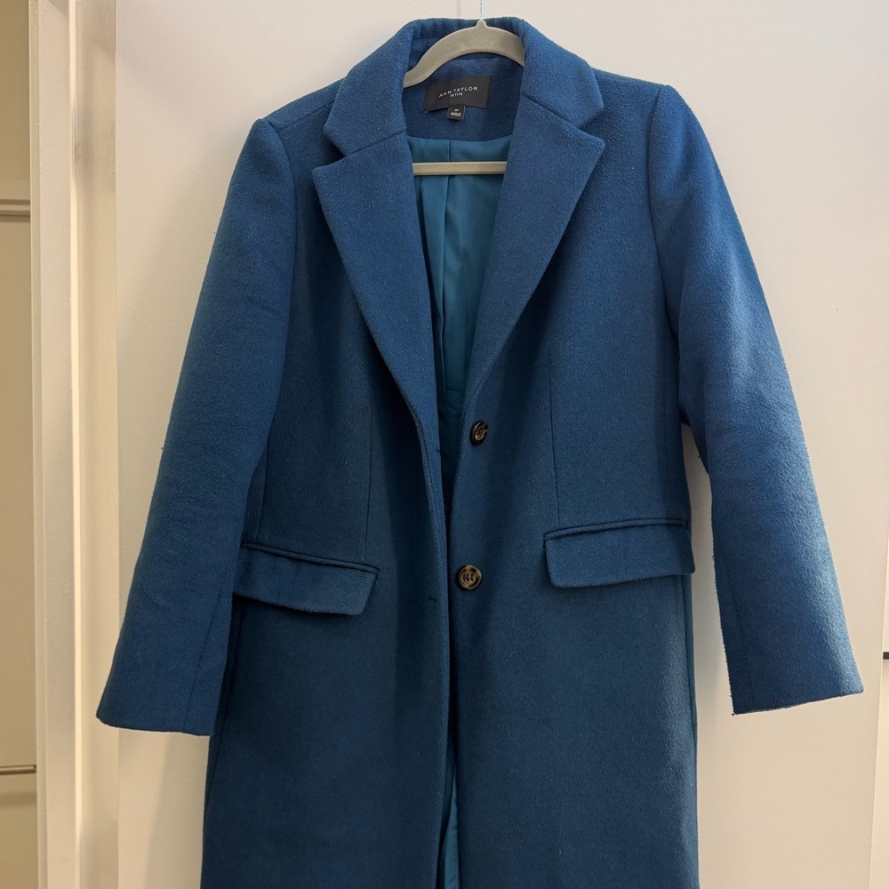 Ann Taylor Blue/Teal Wool Blend Coat